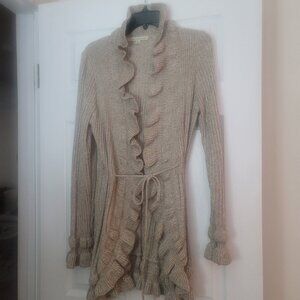 Beige ruffle sweater